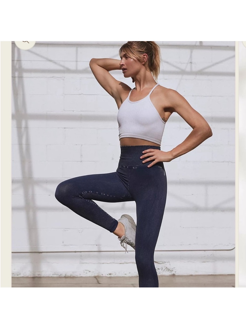 Free people movement happiness runs ribbed leggings vintage navy size XS/S